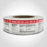 Nutritional Ground Beef 80/20 Label 1 roll of 1000 stickers