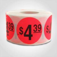$4.39 Pricing Label 1 roll of 1000 stickers