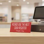 Please use next register sign on a red sign