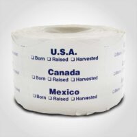 Origin Check off label Includes USA, Mexico, Canada 1 roll of 500 stickers