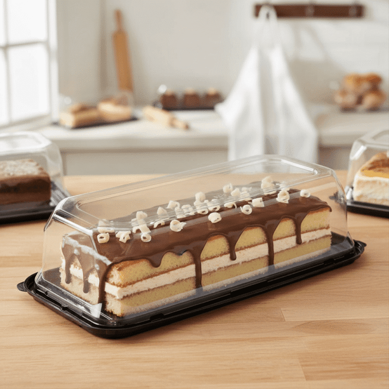 260024 Large Bar Cake Container with High Dome Lid Large Bar Cake Container with High Dome Lid