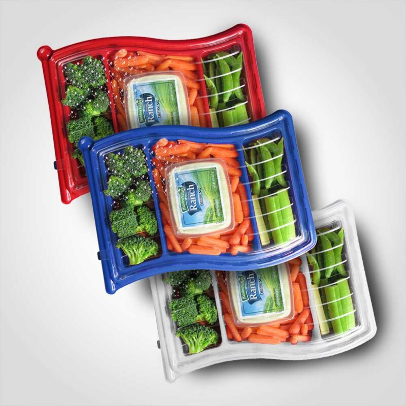 376026 Plastic Flag Container with 3 compartments