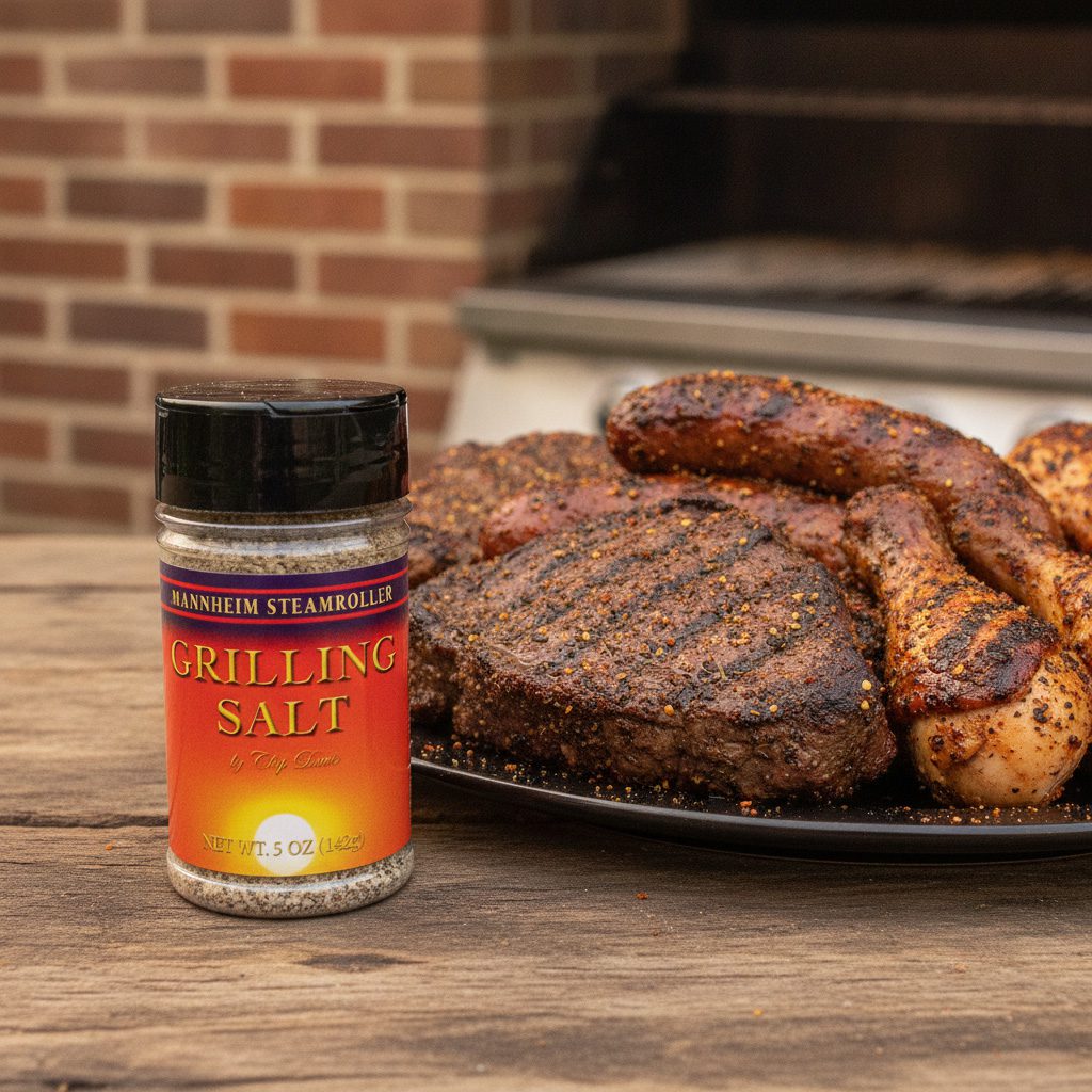 71003-Mannheim-Steamroller-Grilling-Salt-5oz Mannheim Steamroller Grilling Salt 5 oz. shaker 12 per case