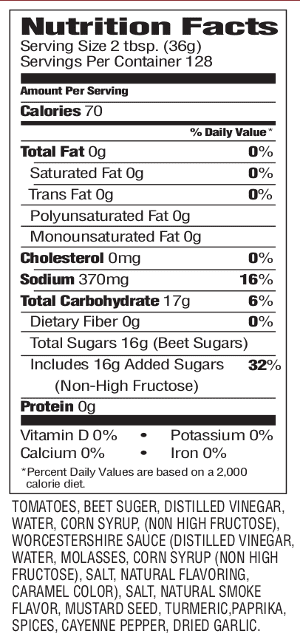 grandma foster smooth and spicy nutrition facts