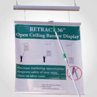retractable ceiling banner 36 inches wide
