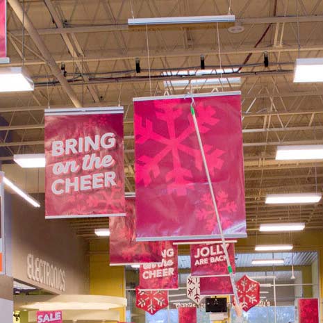Ceiling Banner Display Retractable With