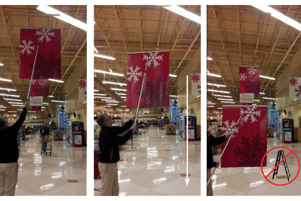 Ceiling Banner Display Retractable With