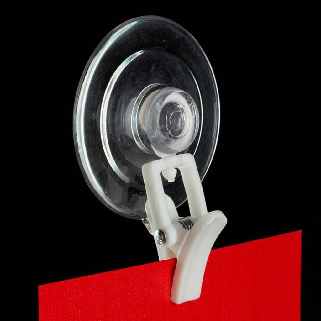 Shelving Sign Holders Clever Clip Suction Cup Sign holder