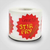 Great For Stir Fry Label 1 roll of 500 stickers