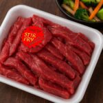 Great for stir fry label starburst sticker on stor fry meat
