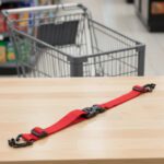 Replacement black shopping cart seat belt with break-resistant buckle 25 pack