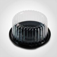 6 inch Cake Display Container 1-2 Layer Black Base