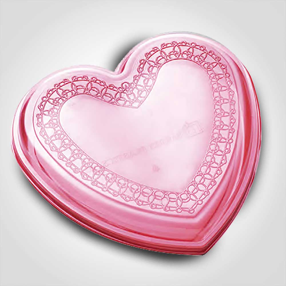 13 inch Pink Heart Shaped Party Trays Disposable | Brenmar