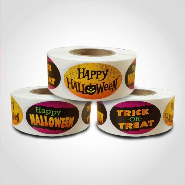 Halloween Label with 3 designs 1 roll of 500 stickers