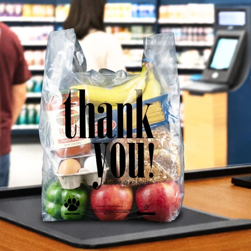100889 Thank you Bag Sitting on Checkout counter Thank you Bag Sitting on Checkout counter