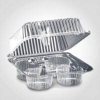 4 Count High Top Plastic Cupcake Takeout Containers