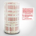 Safe Handling Label Red 1.75 x 1.75 inch 1 roll of 375 stickers