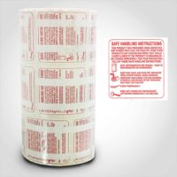 Safe Handling Label Red 1.75 x 1.75 inch 1 roll of 375 stickers