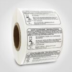Safe Handling Label on roll of stickers