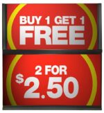 double sign frame holder with sign examples for retail signage
