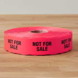 Red Not For Sale label stickers on a roll, 1000 count.
