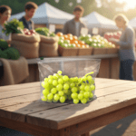 Vented produce bag with slider top