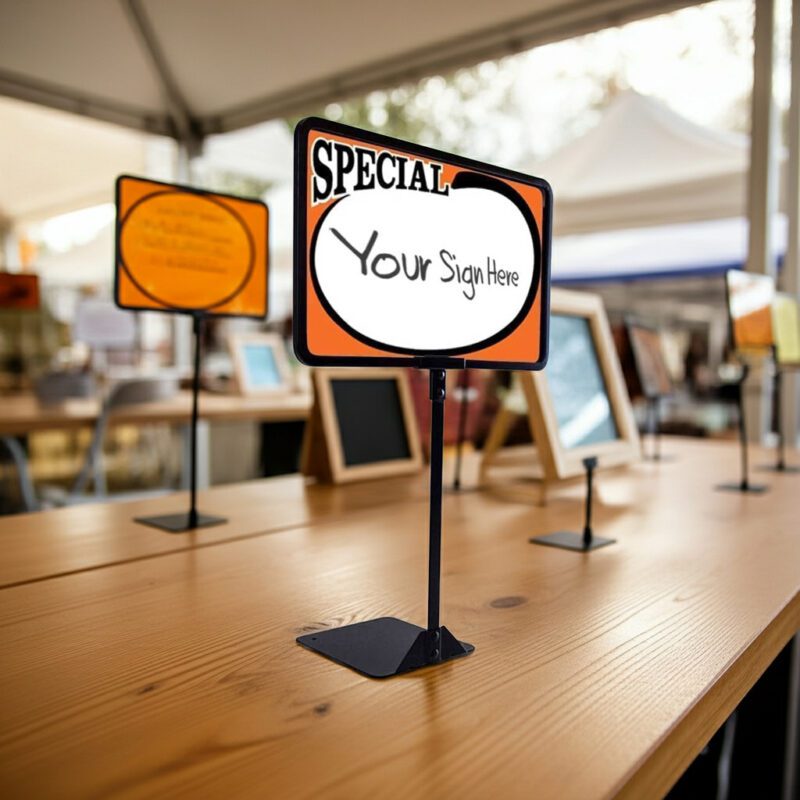230018-7 Store Sign Frame with Metal Stand Black 7″ x 11″