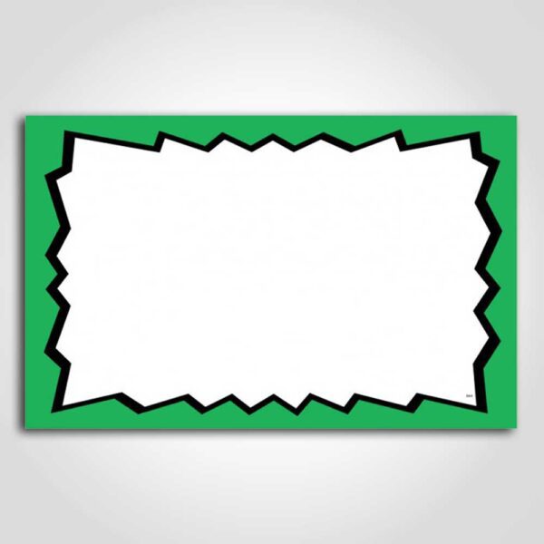 Blank Burst Sign Card Green 7" x 11"