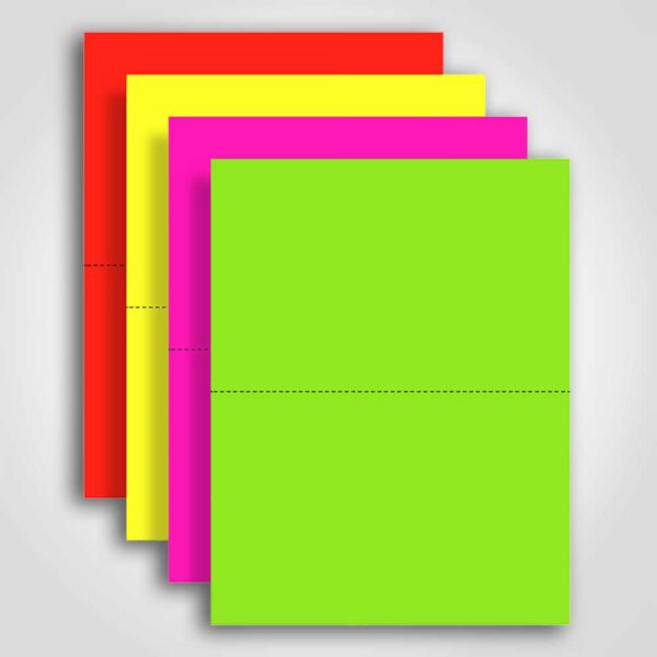 Ultra Day-Glo Fluorescent Assorted Colors Sign Card 5.5" x 8.5"