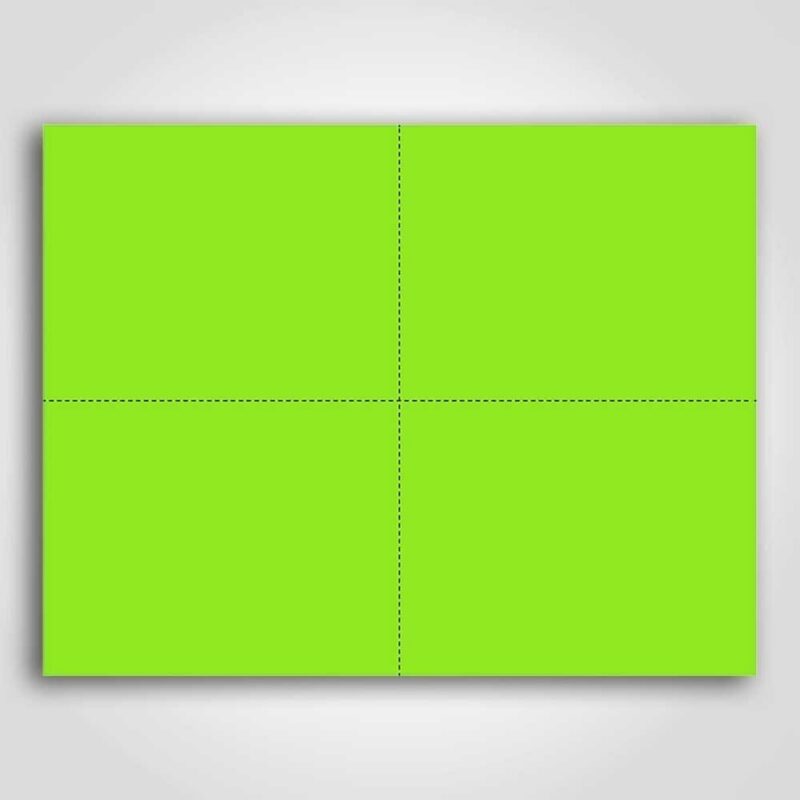 400670 Ultra Day-Glo Fluorescent Green Sign Card 5.5" x 8.5"