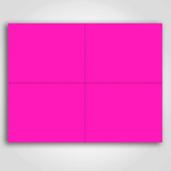 Ultra Day-Glo Fluorescent Magenta Sign Card 4.25" x 5.5"