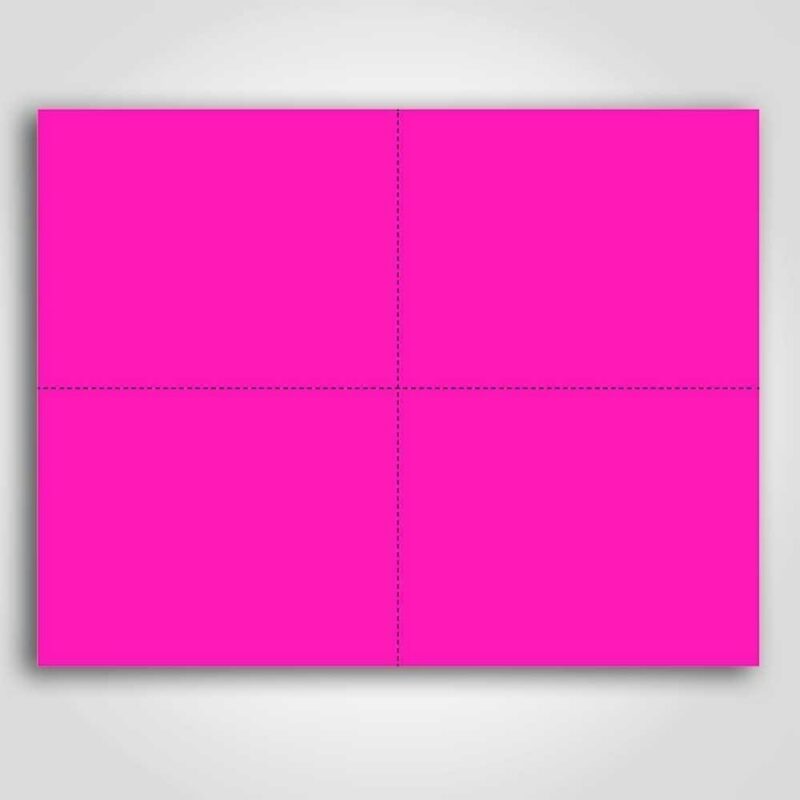 400671 Ultra Day-Glo Fluorescent Magenta Sign Card 4.25" x 5.5"