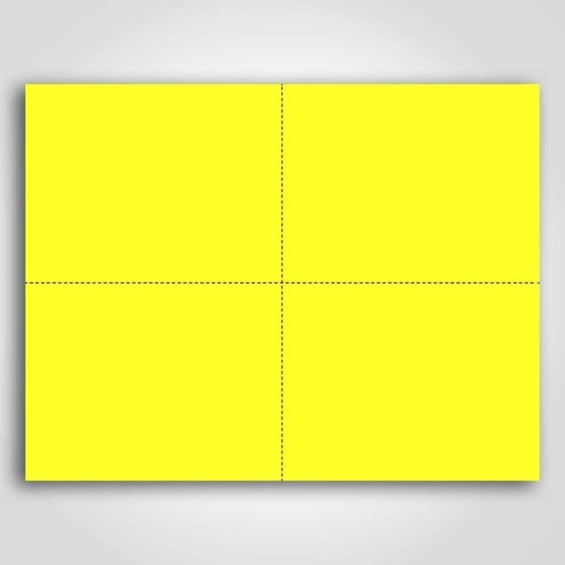 400674 Ultra Day-Glo Fluorescent Yellow Sign Card 4.25" x 5.5"