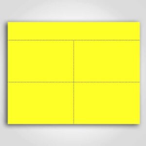 Ultra Day-Glo Fluorescent Yellow Sign Card 3.5" x 5.5"