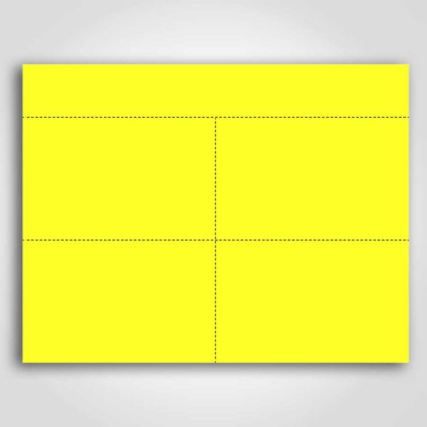 Ultra Day-Glo Fluorescent Yellow Sign Card 3.5" x 5.5"