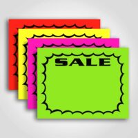 Ultra Day-Glo Square Cut Bursts Sale 1 up Sign Card