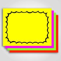 Ultra Day-Glo Square Cut Bursts Blank 1 up Sign Card