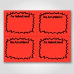 As Advertised Signs Ultra Day-Glo Burst 4 up Sign Card