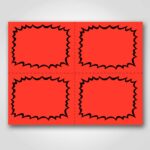 Ultra Day-Glo Square Cut Bursts Blank 4 up Sign Card