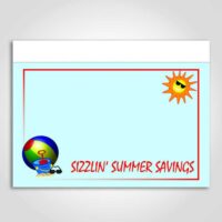 Sizzling Summer Savings Sign Card 11" x 7"