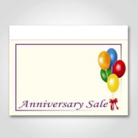 Anniversary Sale Sign Card 11" x 7"