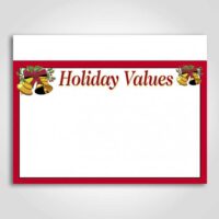 Holiday Values Sign Card 11" x 7"