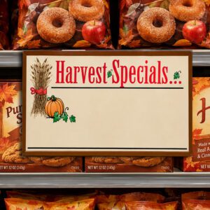 Harvest specials sign card for retail sales