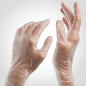 Large vinyl gloves with no powder