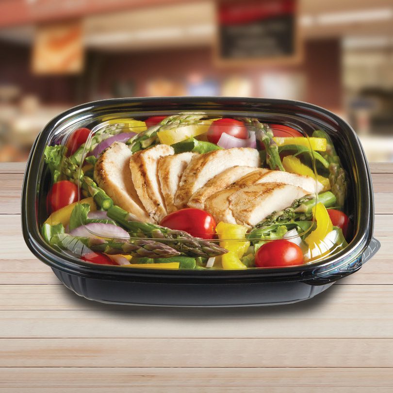 Take Out Containers  24 oz. Black Plastic Catering Bowl