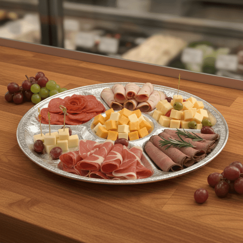 370093 18 inch Aluminum Party Tray lazy-Susan-base, Deli Tray