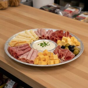 50 pack 12 inch Aluminum Party Tray Lazy-Susan Base, Deli Tray