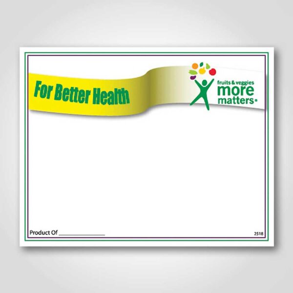 For Better Health Coated Sign cards White 5.5" x 7"