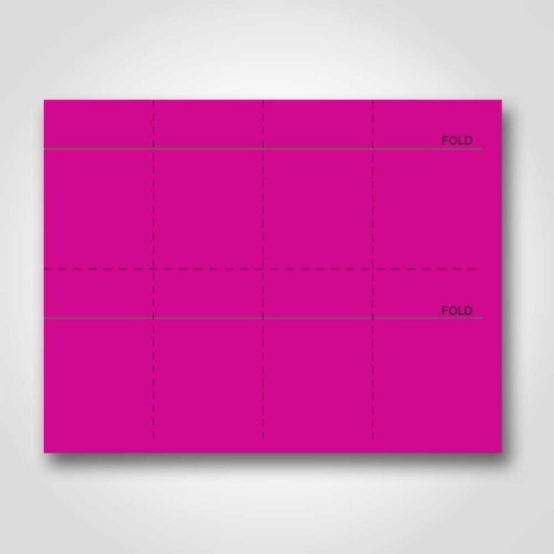 400168 Magenta Blank Sign Card Perforated 3" x 5"