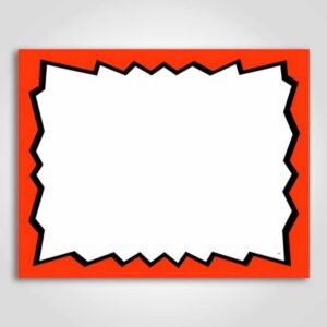 Blank Burst Sign Red 3.5" x 5.5"